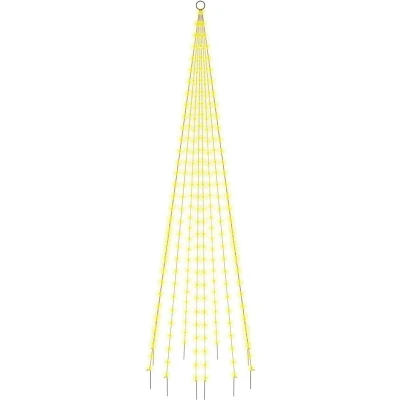 Afbeelding van Vlaggenmast kerstboom 310 LED&#039;s warmwit 300 cm