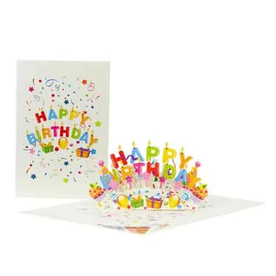 Afbeelding van Wenskaart Kiriori 3D Happy Birthday Confetti met Envelop