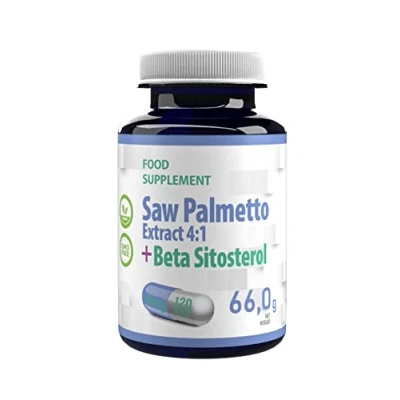 Afbeelding van Saw Palmetto + Beta Sitosterol Complex 450mg 120 Vegan Capsules, In laboratorium getest, hoge dosis supplement, Gluten en GGO vrij