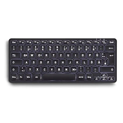 Afbeelding van Perixx PERIBOARD 732B Draadloos mini toetsenbord met achtergrondverlichting X type schaartoetsen witte DE lay out