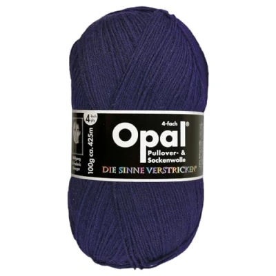 Afbeelding van Frida&#039;s Wollhaus Opal 100 g Uni 4 voudige sokkengaren kousen breien viltvrije wol 35 kleuren (5190 marine)
