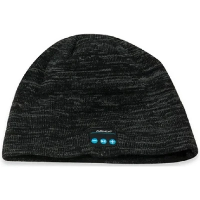 Afbeelding van Avanca Beanie Muts Ingebouwde Speaker Bluetooth verbinding One Size Fuzzy Zwart
