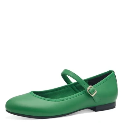 Afbeelding van MARCO TOZZI Dames ballerina, zacht Feel Me voetbed, veganistisch 2 24226 42 ballerina&#039;s, groen, 37 EU