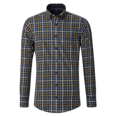 Afbeelding van Casamoda Kariert Casual FIT Overhemd, Heren, Maat: XL, Blau