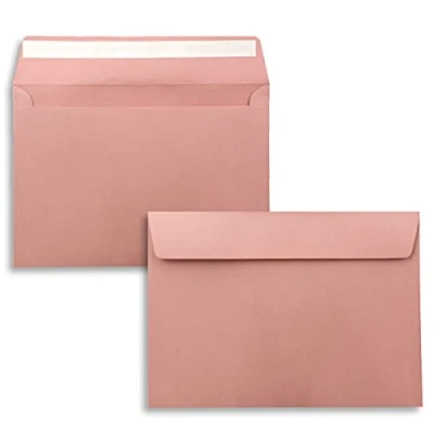 Afbeelding van 25 x enveloppen DIN C5 oudroze (roze) 16,2 22,9 cm zelfklevend elegante voor grote uitnodigingen en kaarten verjaardag of bruiloft