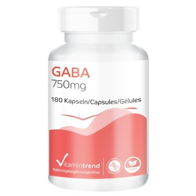 Afbeelding van GABA capsules 750mg 180 hooggedoseerde veganistische 1500mg per dagdosis Vitamintrend®