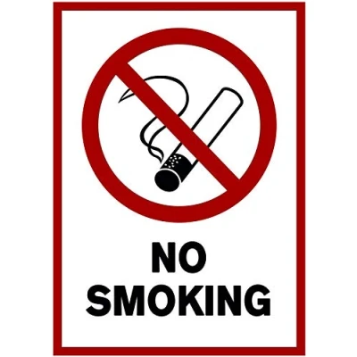 Afbeelding van 5 stuks roken verboden premium stickers A4 21 x 29,7 cm sticker no smoking schild rookverbod met UV bescherming voor buiten binnenshuis