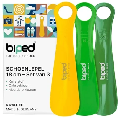 Afbeelding van biped set van 3 schoenlepels kunststof 18 cm schoenlepel Duitse productie z1570(lemon)