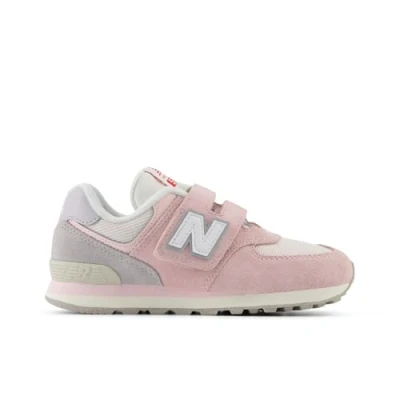 Afbeelding van New Balance 574 Unisex Sneakers laag voor kinderen, Maat: 32.5, Shell pink Leer/ synthetisch
