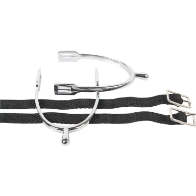 Afbeelding van Harry&#039;s Horse Sporen knop verchroomd + riem