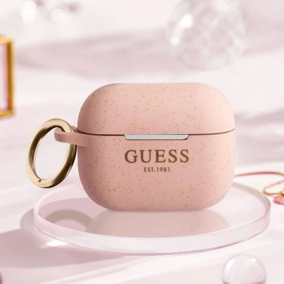 Afbeelding van GUESS, Siliconen afdekring voor Airpods Pro, Roze