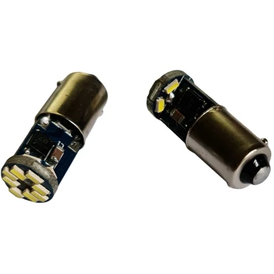 Afbeelding van BAX9S auto lamp 2 stuks LED kentekenverlichting 12 SMD daglichtwit 6000K 12V 24V
