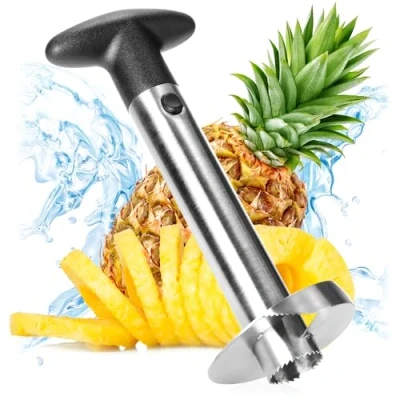 Afbeelding van Ananassnijder, 3 in 1, ananas schilmesje van roestvrij staal, vaatwasmachinebestendig, ontpitter, korer met scherp lemmet (01 stuks, ananassnijder)