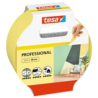 Afbeelding van tesa Afplakband Professional schilderstape van dun washi papier voor bijzonder nauwkeurig afplakken binnen en buiten 25 m x 38 mm