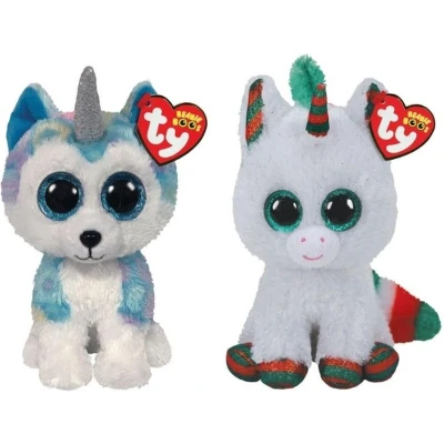 Afbeelding van Ty Knuffel Beanie Boo&quot;;s Helena Husky &amp; Christmas Unicorn