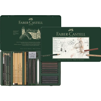 Afbeelding van Pitt Monochrome set Faber Castell 33 delig groot