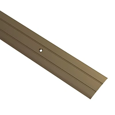 Afbeelding van Gedotec Alu overgangsprofiel vlak vloerprofiel deur overgangsrail laminaat parket vinyl UVM. breedte 37 mm drempel geperforeerd aluminium brons geanodiseerd 1 stuk uitbalanceringsprofiel 100 cm