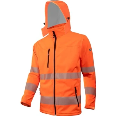 Afbeelding van ACE Neon Lite Hoge zichtbaarheidsjas softshell waarschuwingsjas incl. reflectoren EN afneembare capuchon ISO 20471 Oranje 3XL