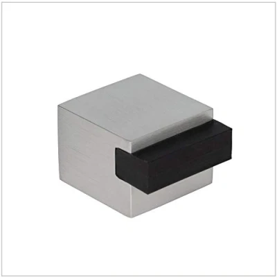 Afbeelding van EVI Herrajes i 197/25 h deurstop, zelfklevend, afwerking mat inox (roestvrij staal), Zwart, 25mm vierkant