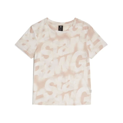 Afbeelding van G STAR Tshirt print, Dames, Maat: Large, Liquid pink sprayed letters