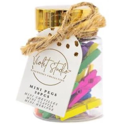 Afbeelding van Violet Studio Mini Pegs Jar Brights 30pcs