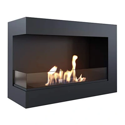 Afbeelding van KRATKI hoekhaard DELTA Biohaard 900 x 280 mm Wandhaard met 4 beglazing Ideaal voor Open en moderne interieurs TÜV Rijnland getest naar links