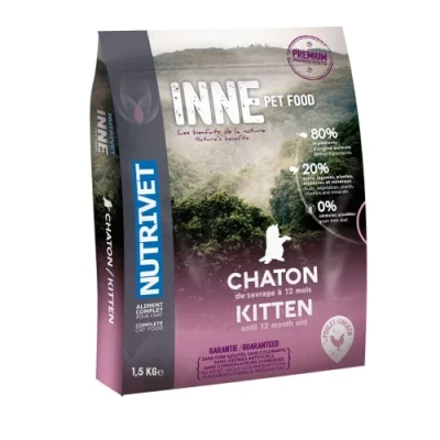 Afbeelding van 1,5kg Inne Cat Kitten Nutrivet Kattenvoer