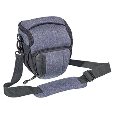 Afbeelding van PEDEA DSLR cameratas &quot;Fashion&quot; met displaybeschermfolie voor Canon EOS 5DS R M6 M100 100D G1X Mark III SX740 / Nikon Z6 D850 Panasonic Lumix DC GH5 GX800 Sony Alpha 6000 6500, mt. M grijs