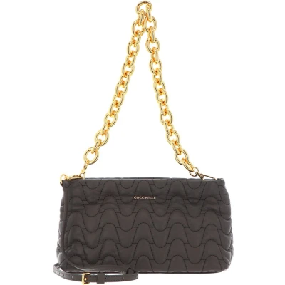 Afbeelding van COCCINELLE Leren Schoudertas Ophelie Matelasse Handbag Bark Donkerbruin
