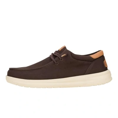Afbeelding van HEYDUDE Paul Canvas instappers voor heren, Mol Bruin Hout Ash, 40.5 EU