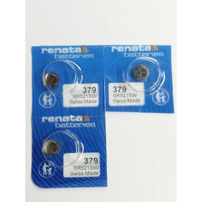 Afbeelding van Renata enkel horloge Batterij 379, SR521SW, AG0 1.55V (3 x 379 of SR 521 SW)