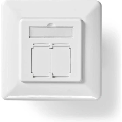 Afbeelding van Netwerk Wanddoos Inbouw 2 poort(en) CAT6 Recht Female Goud Nedis