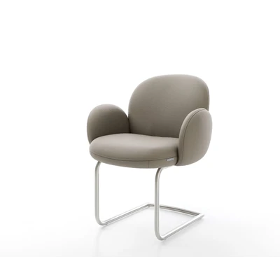 Afbeelding van sledemodel Nube Flex met armleuning rond roestvrij staal echt leer mud pocketveer kern
