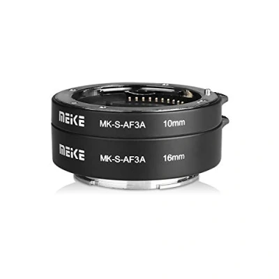 Afbeelding van MEIKE MK S AF3A AF Auto Focus Macro Verlengbuis Adapter Ring (10mm+16mm) voor Sony Spiegelloze E Mount FE A7 NEX Camera A7II A7M2 NEX3 NEX5 NEX6 NEX7 A5000 A5100 A6000 A6300 A6500 A9 A6 400
