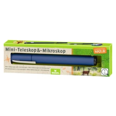 Afbeelding van moses. Expedition 9837 Mini telescoop en microscoop, onderzoeksaccessoires voor kinderen, zakmicroscoop zaktelescoop onderweg, perfect wandelen, kamperen of kamperen, blauw