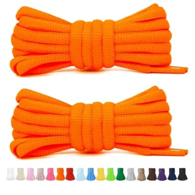 Afbeelding van Stepace 2 paar ronde schoenveters voor sportschoenen 60cm 200cm lengte 18 gekleurde Oranje 180