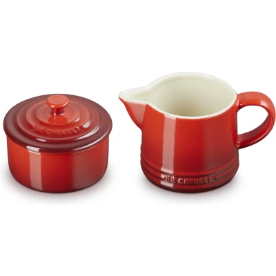 Afbeelding van Le Creuset melk en suikerset rood 2 delig