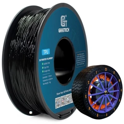 Afbeelding van GEEETECH TPU filament zwart, 1 kg spoel voor 3D printer