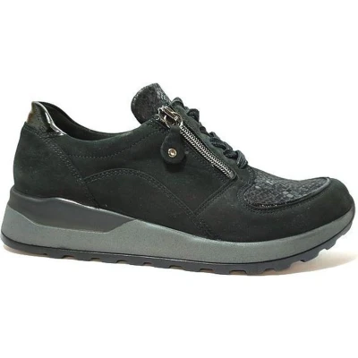 Afbeelding van Waldläufer Sneakers laag, Dames, Maat: 41, Schwarz Nubukleer