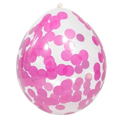 Afbeelding van Ballon met Roze Confetti 4 stuks