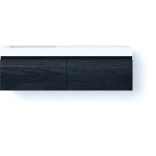 Afbeelding van Looox solid drawer box 140cm surface wb 500 1 links 2 la black swdb1400bl l