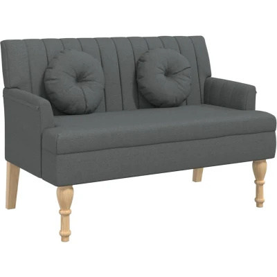 Afbeelding van Bankje met kussens 113x64,5x75,5 cm stof donkergrijs