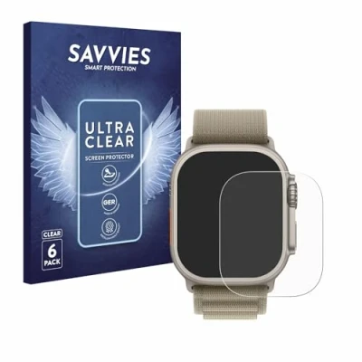 Afbeelding van Savvies (6 Stuks) Schermbeschermer voor Apple Watch Ultra 2 (49 mm) Screen Protector Transparant