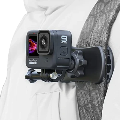 Afbeelding van SUREWO 360 rotatie rugzak riem mount quick clip compatibel met GoPro Hero 12,11,10,9,8,7, (2018),6,5,4, sessie,3+, Fusion, DJI Action 3, AKASO, Campark, Crosstour Actiecamera&#039;s
