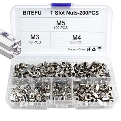 Afbeelding van BITEFU 200 Stks 20 Serie T Moeren M3 M4 M5 Slot Moer Hamer Hoofd Voor Europese Standaard Aluminium Profiel Extrusie