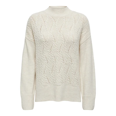 Afbeelding van ONLLISE Freya LS High Neck KNT, wit (whitecap gray), L