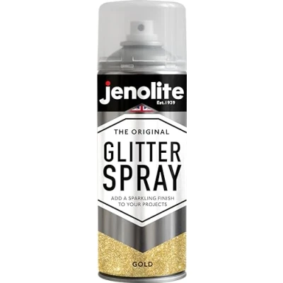Afbeelding van JENOLITE Glitter Spuitverf GOUD 400 ml Multifunctionele Ideaal voor Artistieke Projecten: Perfect Fotolijsten, Spiegels, Ornamenten &amp; Knutselen