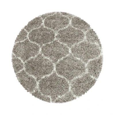Afbeelding van Opera Soft Shaggy Hoogpolig Vloerkleed Beige 80 cm rond
