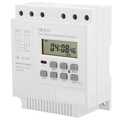 Afbeelding van DEWIN Programmeerbaar Tijdrelais,Driefasige Programmeerbare Timer TM 163 Digitale Timerschakelaar Driefasig Smart Digital Weekprogrammaschakelaar 380V