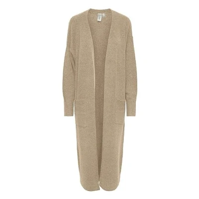Afbeelding van YAS Yasbalis LONG Cardigan Vest, Dames, Maat: Small, Beige